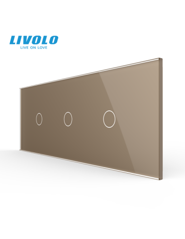 Panou din sticlă pentru Întrerupător Touch 3x simplu pentru doză 6 module Livolo