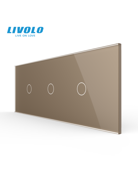 Panou din sticlă pentru Întrerupător Touch 3x simplu pentru doză 6 module Livolo