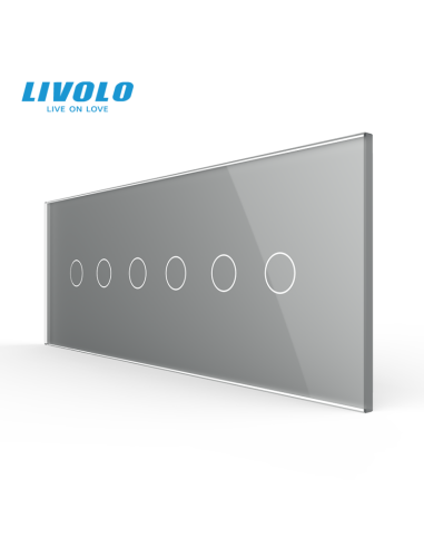 Panou din sticlă pentru Întrerupător Touch 3x dublu pentru doză 6 module Livolo