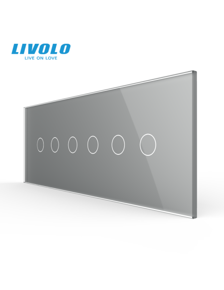 Panou din sticlă pentru Întrerupător Touch 3x dublu pentru doză 6 module Livolo