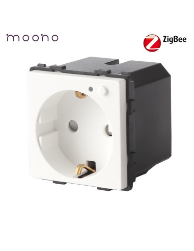 Modul priză smart Schuko Zigbee cu monitorizare consum TUYA, Moono