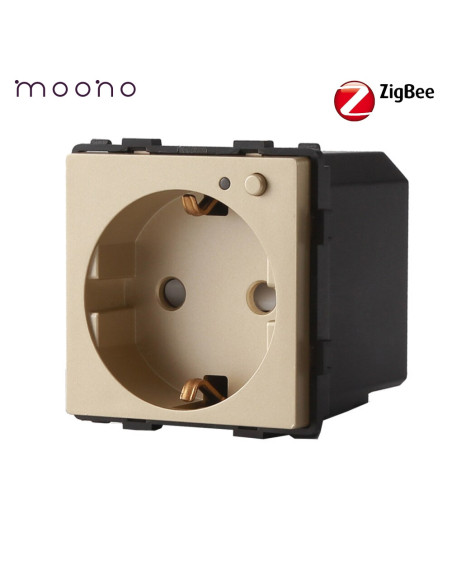 Modul priză smart Schuko Zigbee cu monitorizare consum TUYA, Moono