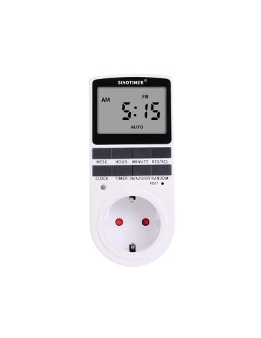 Priza digitala programabila, Sinotimer, 230V, 16A, 3680W, interval 1 minut/7zile, TM515