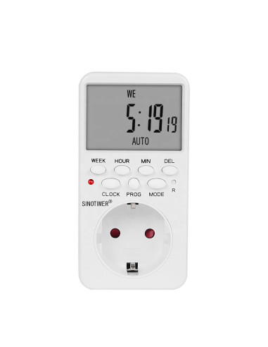 Priza digitala programabila, Sinotimer, 230V , 16A, 3000W, interval 1 minut/7zile, TM519