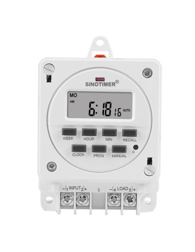 Releu digital cu temporizator, Sinotimer, temporizator, intrerupator, programabila, 230V, 16A, 3600W, TM618E-2