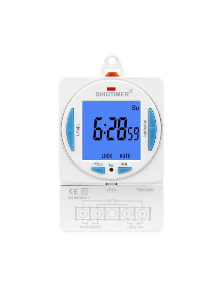 Releu digital cu temporizator, Sinotimer, 200-250VAC, 50/60Hz, 7 zile, ecran LCD, TM6338H-30D