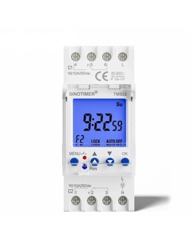 Releu digital cu temporizator, Sinotimer, temporizator, intrerupator, programabila, 250V, 16A, TM922