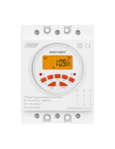 Temporizator trifazic, 380V 30A, Sinotimer, intrerupator, programabila,  CN109S-380V-30A