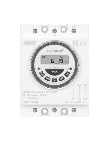 Siguranta automata temporizata 380V 30A, Sinotimer, intrerupator, programabila, TM619-380V-30A