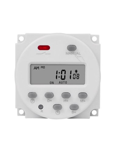 Timer digital SINOTIMER, interval de 1 secunda, 12V temporizator LCD digital programabil saptamanal 7 zile, CN101S-4