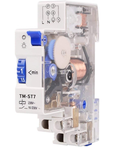 Temporizator mecanic Sinotimer, 220V, pentru lumini stradale, scari de bloc, 1-7 minute ,18mm, TM-ST7