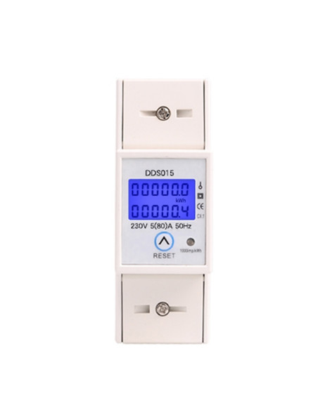Contor monofazat de energie electrica, Sinotimer, 230V AC 50-60Hz, 5(80)A, ecran digital LED iluminat, DDS015