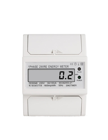 Contor monofazat de energie electrica, Sinotimer, 230V AC 50Hz, 30(100)A, ecran digital LED, DDS548