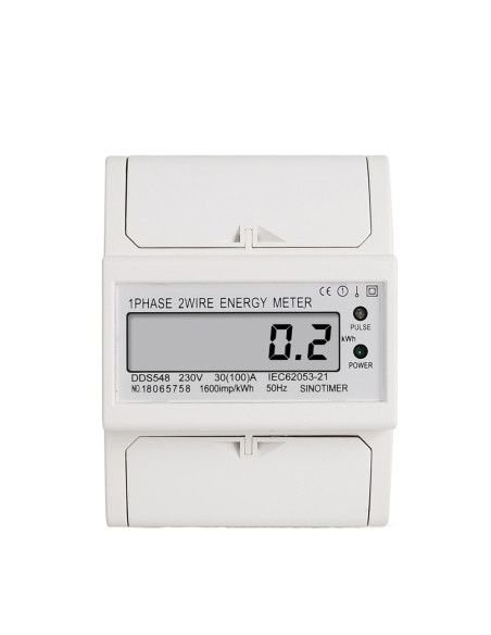 Contor monofazat de energie electrica, Sinotimer, 230V AC 50Hz, 30(100)A, ecran digital LED, DDS548