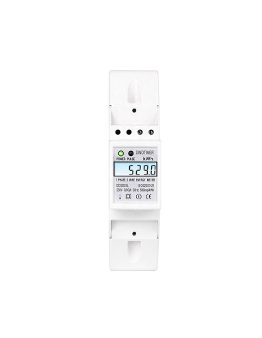 Contor monofazat de energie electrica, Sinotimer, 230V AC 50Hz, 5(80)A, ecran digital LED iluminat, DDS529L