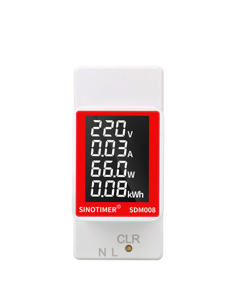 Contor monofazat de energie electrica, Sinotimer, 50-300V, 100A, display led, functie resetare, iluminat, SDM008