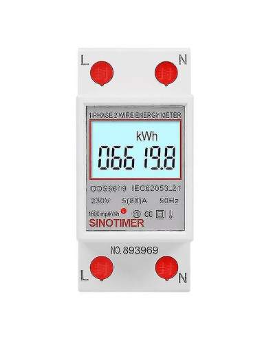 Contor monofazat de energie electrica, Sinotimer, 230V digital LED iluminat, DDS6619-008