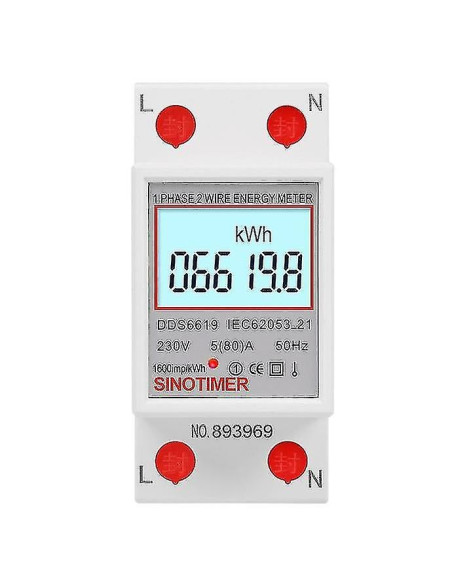 Contor monofazat de energie electrica, Sinotimer, 230V digital LED iluminat, DDS6619-008
