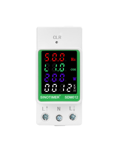 Contor monofazat de energie electrica, Sinotimer, 50-300V, 100A, display led, functie resetare, iluminat, SDM012-2
