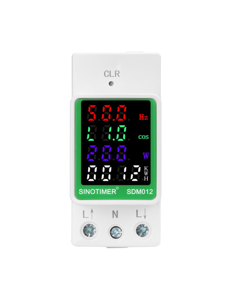 Contor monofazat de energie electrica, Sinotimer, 50-300V, 100A, display led, functie resetare, iluminat, SDM012-2