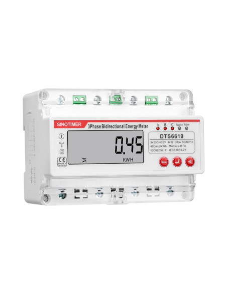 Contor monofazat de energie electrica, Sinotimer, 230V AC 50Hz, 5(100)A, ecran digital LED, DTS6619-045