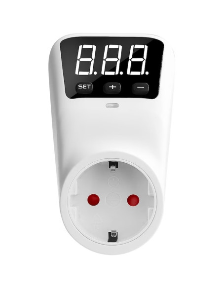 Priza inteligenta, protectie supratensiune si subtensiune,  SINOTIMER, afisaj LED, 230V, 16A, 3680W, reglaj voltaj