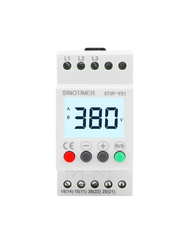 Voltmetru TRIFAZIC Sinotimer,  monitor tensiune  300-490V/AC,  STVP-931