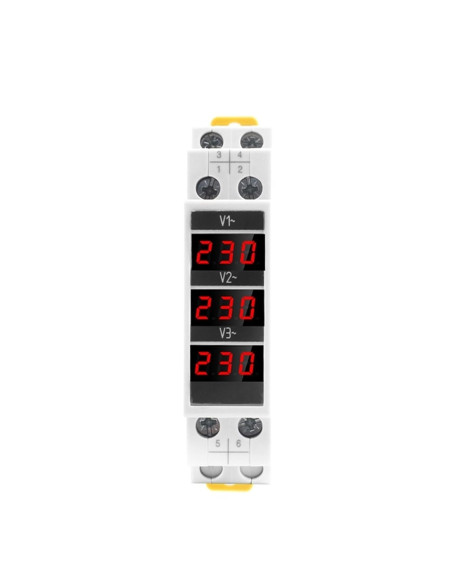 Voltmetru  Sinotimer, trifazic masoara voltajul AC 80-500V,  SDM010