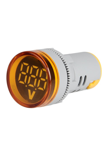 Voltmetru digital cu LED și afișaj luminos – Indicator de tensiune AC 60-500V, GALBEN