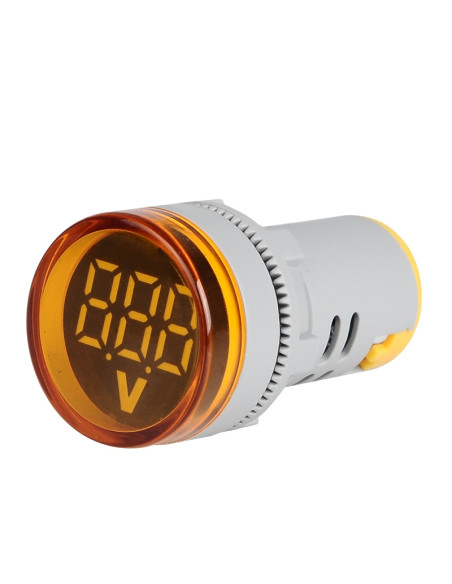 Voltmetru digital cu LED și afișaj luminos – Indicator de tensiune AC 60-500V, GALBEN