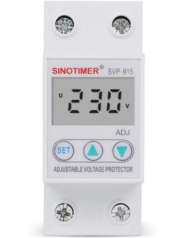 Releu siguranta digitala  de protectie tensiune, Sinotimer, 63A, SVP-915, ecran  LED, recuperare automata, SVP-915-63A