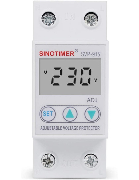 Releu siguranta digitala  de protectie tensiune, Sinotimer, 40A, SVP-915, ecran  LED, recuperare automata, SVP-915-40A