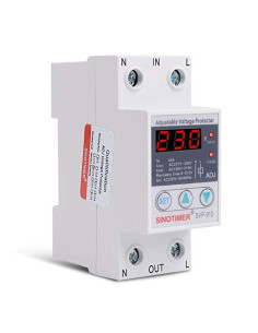 Releu de protectie tensiune monofazic, Sinotimer, 40A, ecran digital LED, recuperare automata, SVP-912-40A