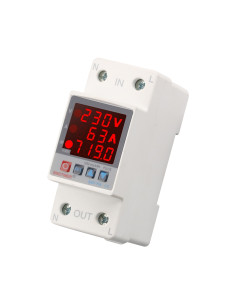 Releu siguranta digitala de protectie tensiune, Sinotimer, reglabila intre 1 - 63A, contor, ecran digital LED, SVP-719-63A