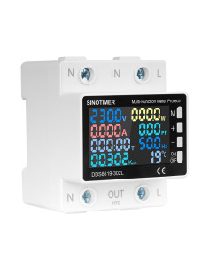 Releu protectie Sinotimer, supra si subtensiune, contor de energie, reglabil 0-63A monitor energie de mare precizie