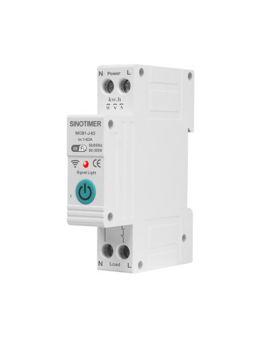 Intrerupator inteligent 63A AC220V,  WiFi aplicatie Tuya,  temporizator pornit-oprit, protectie curent, contor enegie KWH