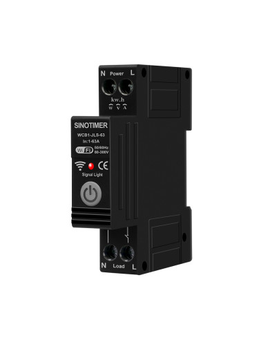 Releu protectie supratensiune, curent, 63A, WiFi Tuya, temporizator, temperatura, contor KWH, diferential, bidirectional