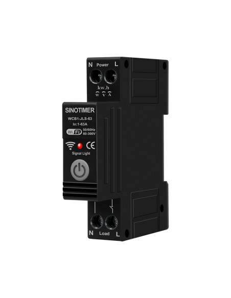 Releu protectie supratensiune, curent, 63A, WiFi Tuya, temporizator, temperatura, contor KWH, diferential, bidirectional