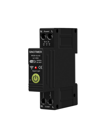Releu protectie smart, 63A, WiFi Tuya, temporizator, temperatura, contor KWH, diferential, bidirectional, ajustabil