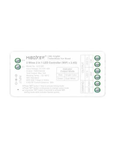 MiBoxer LC2-WR Controller LED 2in1 2 fire Monocolor/Dual White (WiFi+2.4G)