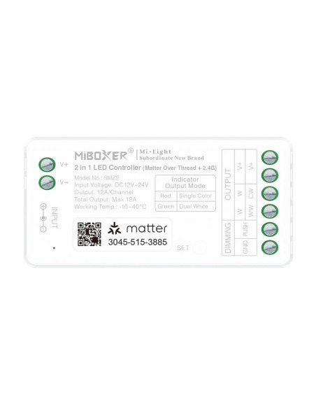 MiBoxer SMZ2 Controller LED 2in1 Monocolor/Dual White (Matter Over Thread+2.4GHz)