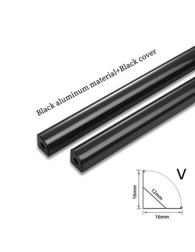 Profil Aluminiu de Colt 16x16/12mm Negru