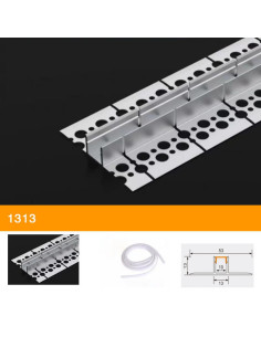 Profil Aluminiu Rigips Flexibil 13x53mm, interior 10mm FB1313