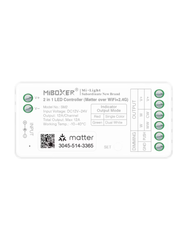 MiBoxer SM2 Controller LED 2in1 Monocolor/Dual White (Matter Over WiFi+2.4GHz)