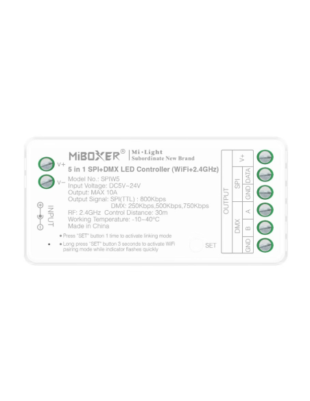 MiBoxer SPIW5 Controller Banda LED 5IN1 Digital + DMX (WiFi+2.4G)