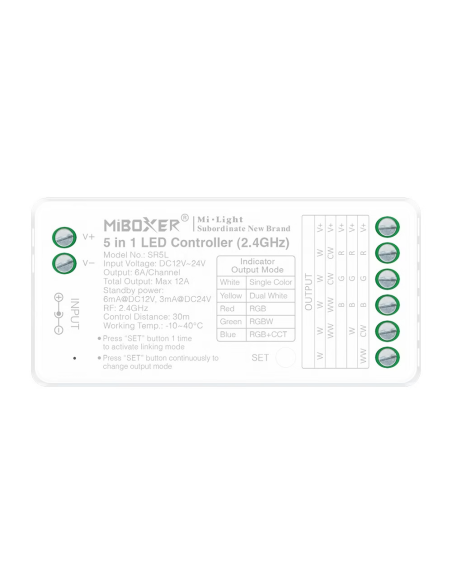 MiBoxer SR5L Controller 2.4 Ghz 5in1, consum redus de energie