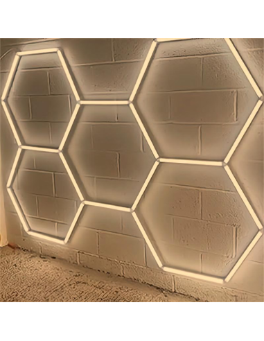 Lampa LED Hexagonala 5 Hexagoane (Tub 0.44m) Alb Cald