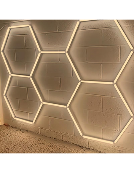 Lampa LED Hexagonala 5 Hexagoane (Tub 0.44m) Alb Cald