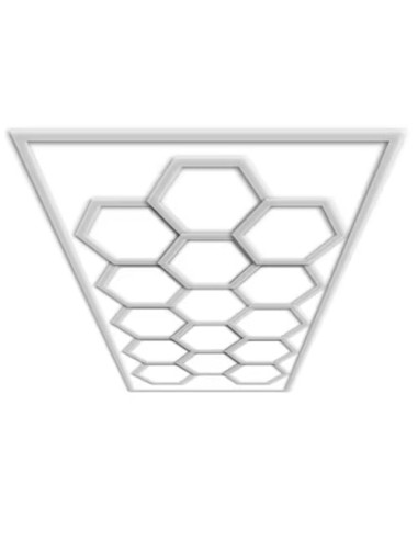 Lampa Led Hexagonală 14 Hexagoane + Chenar (GE8088) Alb Cald