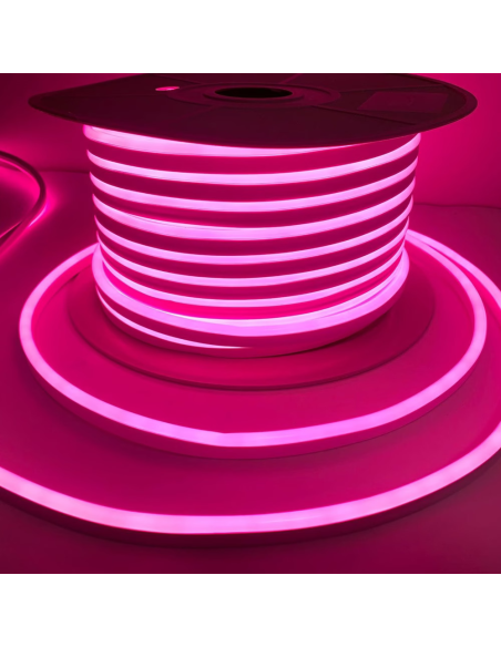 Banda LED Neonflex 2835 120LED/M, IP67, 8*16mm 220V la metru liniar Roz